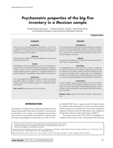 Psychometric properties of the big five inventory in a Mexican sample