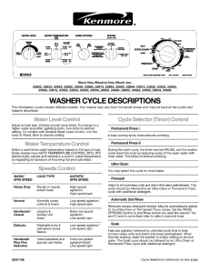 washer cycle descriptions