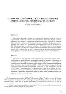 El Baix Vinalopó: población y protección del medio ambiente