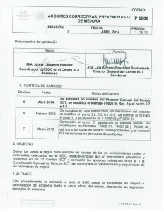 P 0806 Acciones Correctivas, Preventivas de de Mejora