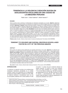 TENDENCIA A LA VIOLENCIA E IDEACIÓN SUICIDA EN