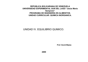 UNIDAD IV. EQUILIBRIO QUIMICO