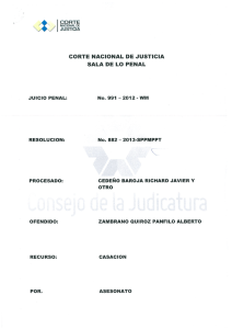 CORTE NACIONAL DE JUSTICIA SALA DE LO PENAL