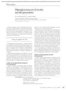 Hiperglucemia en el recién nacido prematuro