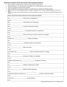 Worksheet: Spanish Verbs Like Gustar with Compound Subjects