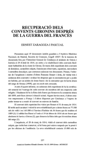 recuperació dels convents gironins després de la guerra del