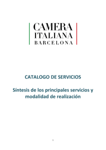 catalogo servicios - Camera Italiana Barcelona