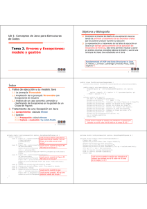 Tema 2. Errores y Excepciones: modelo y gestión