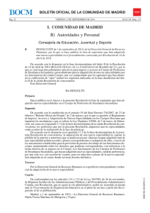 Resolución de 1 de septiembre de 2014, de la Dirección