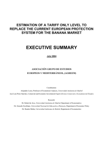 Executive summary- ESTIMATION OF A TARIFF ONLY LEVEL TO