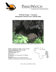Perfil de Parque – Venezuela Monumento Natural Cueva Alfredo Jahn