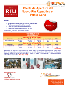 Oferta de Apertura del Nuevo Riú República en - HB Travel