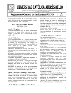 2.37 Reglamento de Revistas - Universidad Católica Andrés Bello