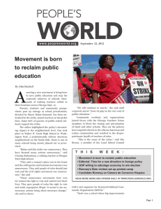 Movement is born to reclaim public education