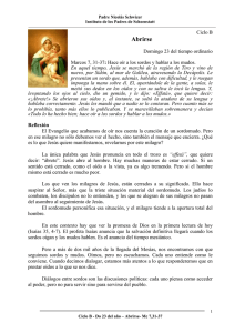 XXIII Domingo del Tiempo Ordinario, Ciclo B. Marcos 7, 31