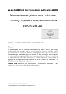 La competencia televisiva en el currículo escolar Carmen Marta Lazo1