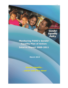 Monitoring PAHO`s Gender Equality Plan of Action