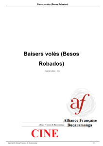 Baisers volés (Besos Robados) - Alianza Francesa de Bucaramanga