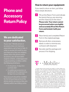 TM1383 Phone and Accessory Return Policy - T