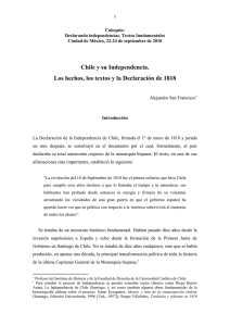 Chile y su Independencia. Los hechos, los textos y la Declaración