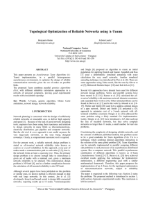 Topological Optimization of Reliable Networks using A