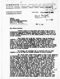 Letter from CISROCO Departo de Migracion en - JDC