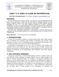CINE Y T.V. PARA LA CLASE DE MATEMÁTICAS