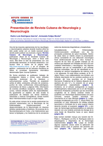Presentación de Revista Cubana de Neurología y Neurocirugía