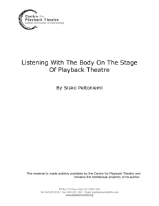 Listening With The Body On The Stage Of Playback Theatre