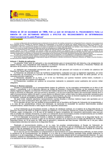 Orden de 22 de noviembre de 1996, del Ministerio de la Presidencia