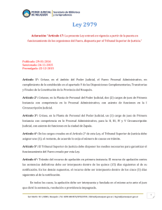 Ley 2979 - Poder Judicial de Neuquén.