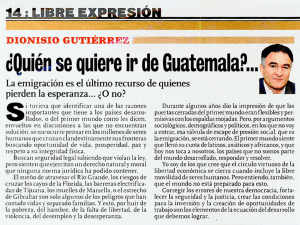 ¿Quién se quiere ir de Guatemala.