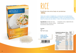Sustituto de arroz bajo en proteínas 400 g