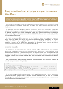 Programación de un script para migrar datos a un WordPress