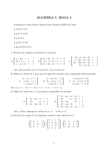 ´ALGEBRA I. HOJA 5