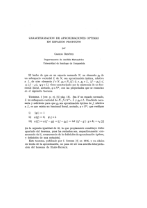 caracterizacion de aproximaciones optimas en espacios