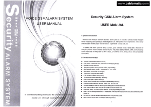 Page 1 www.cablematic.com Security GSM Alarm System USER