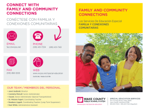 CONNECT WITH FAMILY AND COMMUNITY CONNECTIONS