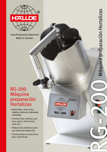 RG-200 Máquina preparación Hortalizas Máquina