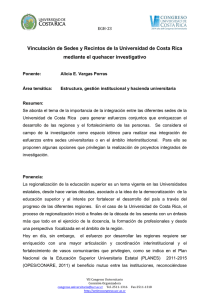 Vinculación de Sedes y Recintos de la Universidad de Costa Rica