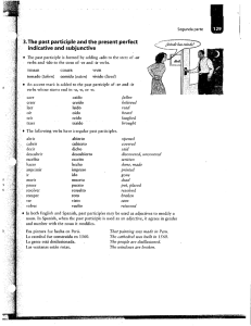 `3.The past participle and the present perfect .m indicative and