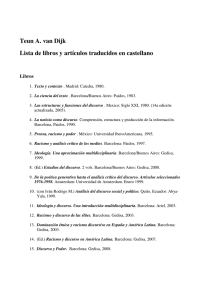 Teun A. van Dijk Lista de libros y artículos traducidos en castellano