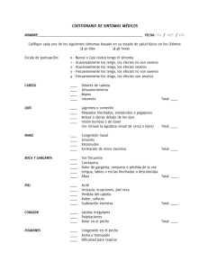 Cuestionario de sintomas médicos