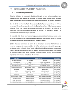 V. INVENTARIO DE VIALIDADES Y TRANSPORTE. V.1
