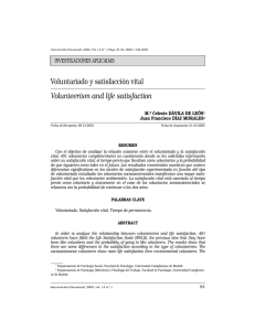 Voluntariado y satisfacción vital Volunteerism and life satisfaction