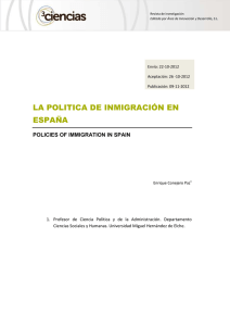 la politica de inmigración en españa