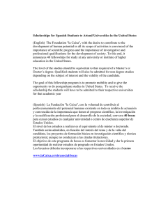 Scholarships for Spanish Students to Attend Universities in the