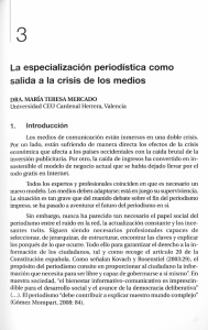 La especialización periodística como salida a la