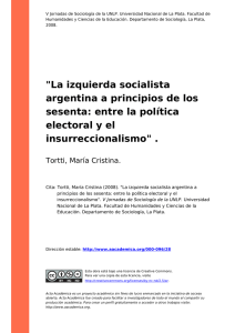 "La izquierda socialista argentina a principios de los sesenta: entre