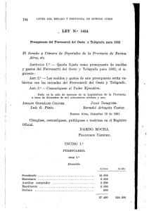 LEY N.° 1454 - Honorable Cámara de diputados de la Provincia de